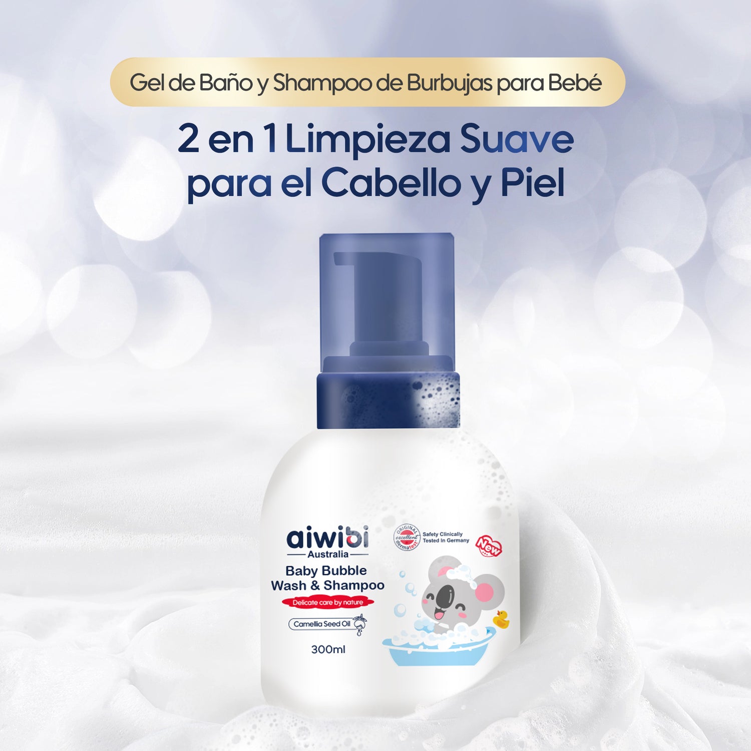 Gel de Baño y Shampoo de Burbujas Aiwibi 300 ml